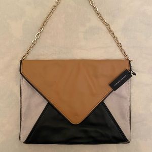 Banana Republic Leather Bag with Metal Chain.